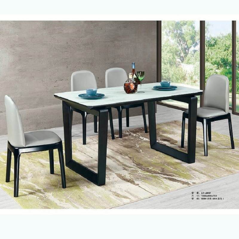 北欧大理石实木餐桌椅组合现代简约休闲小户型吃饭长方形桌子家用