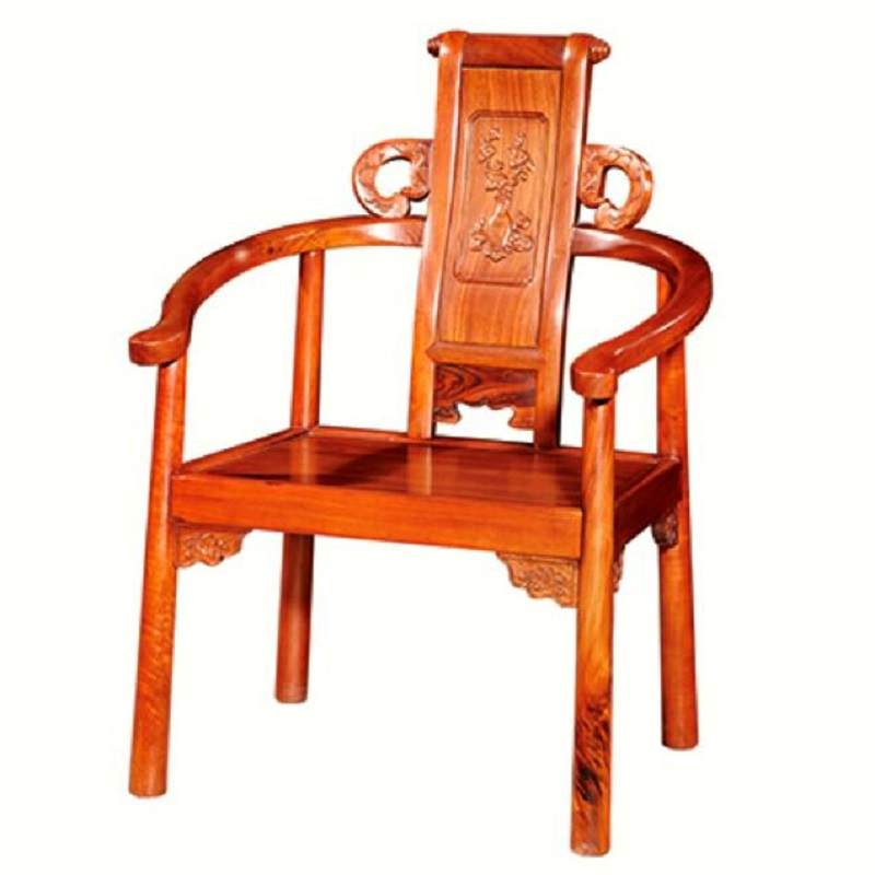 非洲花梨刺猬紫檀文福椅中式红木圈椅实木 靠背椅茶桌椅子休闲椅
