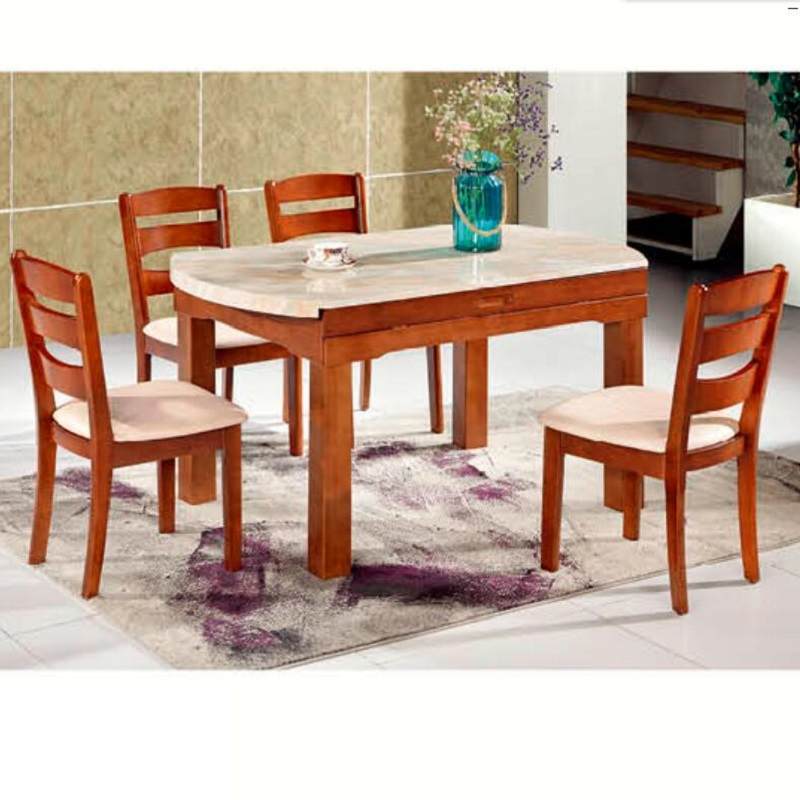北欧实木餐桌椅组合伸缩折叠圆桌现代简约家用小户型圆餐桌跳台桌