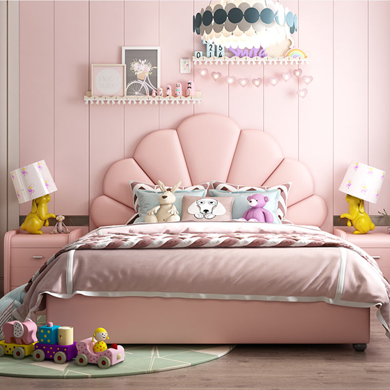 北欧儿童床女孩公主床1.5米单人床粉色梦幻少女创意贝壳床