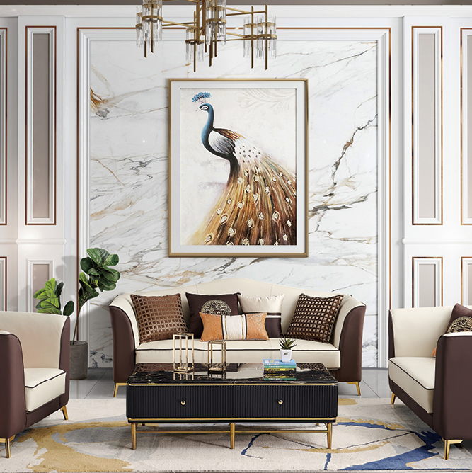 美式轻奢真皮沙发组合客厅现代简约大小户型皮艺沙发纳帕沙发