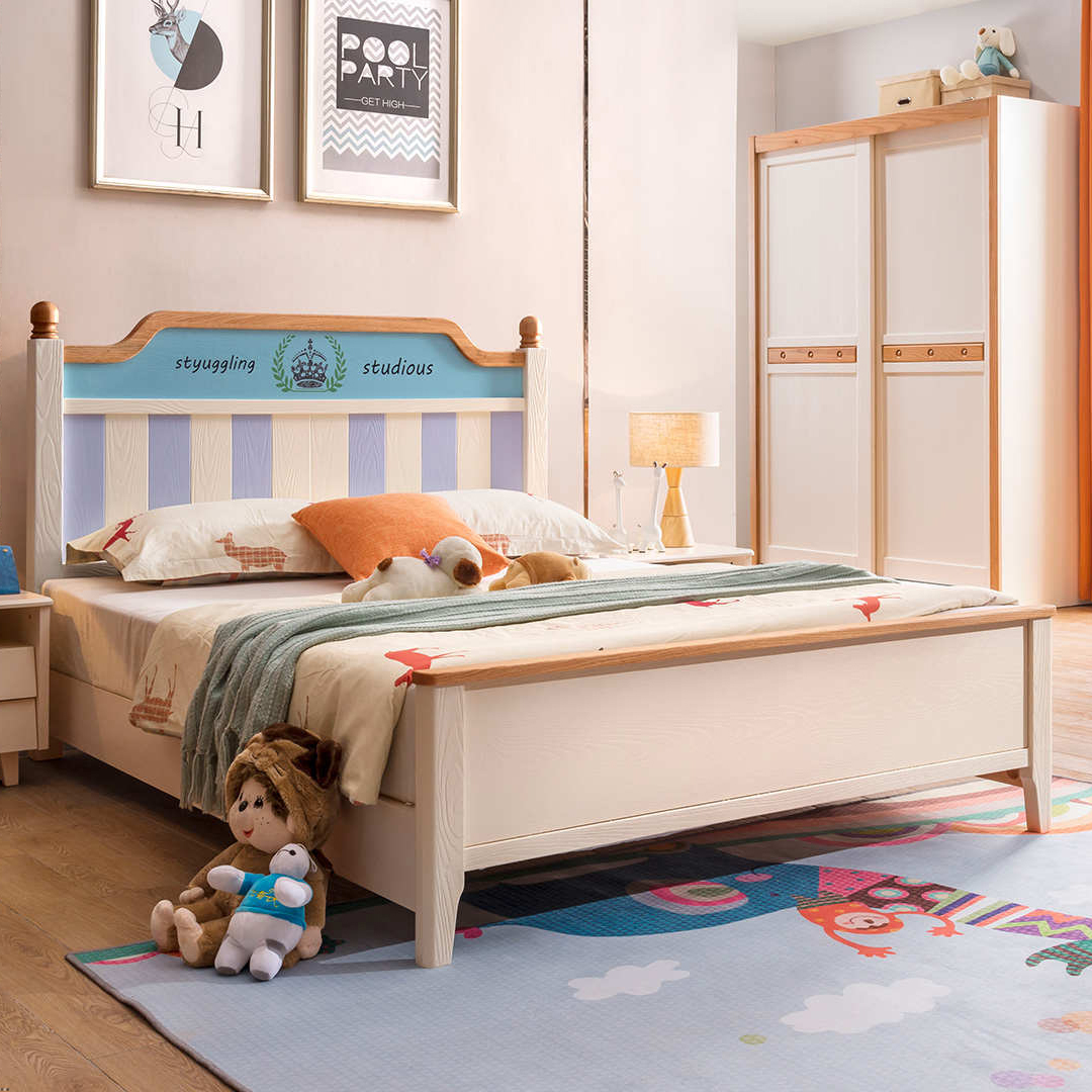 北欧现代简约橡木实木床主卧室民宿风1.5米经济实用型双人床