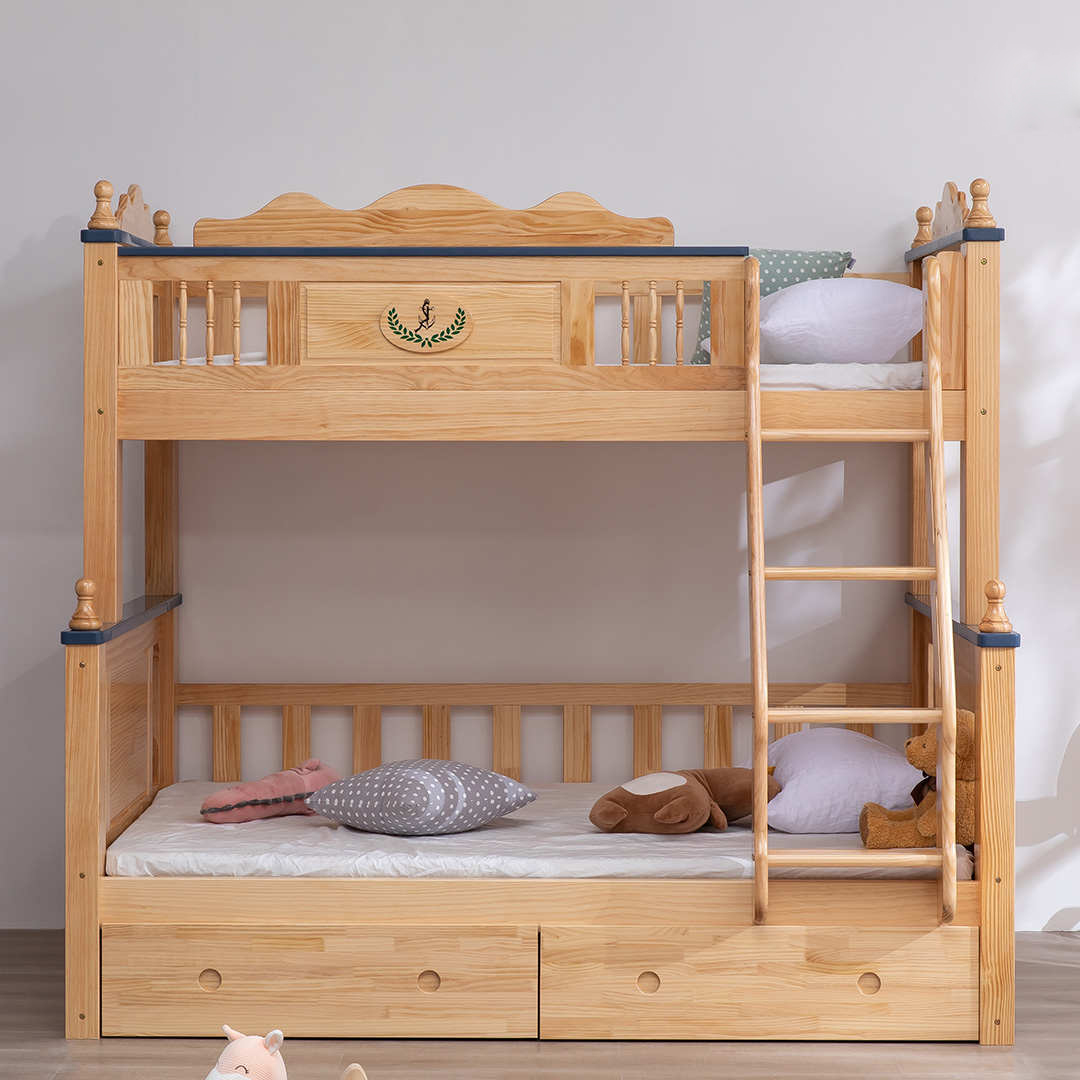 全实木高低床儿童上下床橡木双层床成人子母床可拆分上下铺母子床
