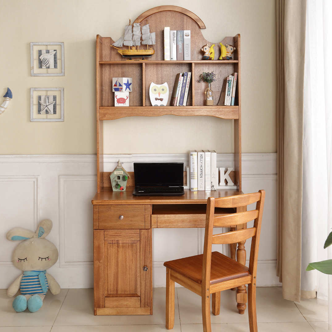 新中式现代简约实木梳妆台凳子一体式迷你小户型化妆桌卧室家具