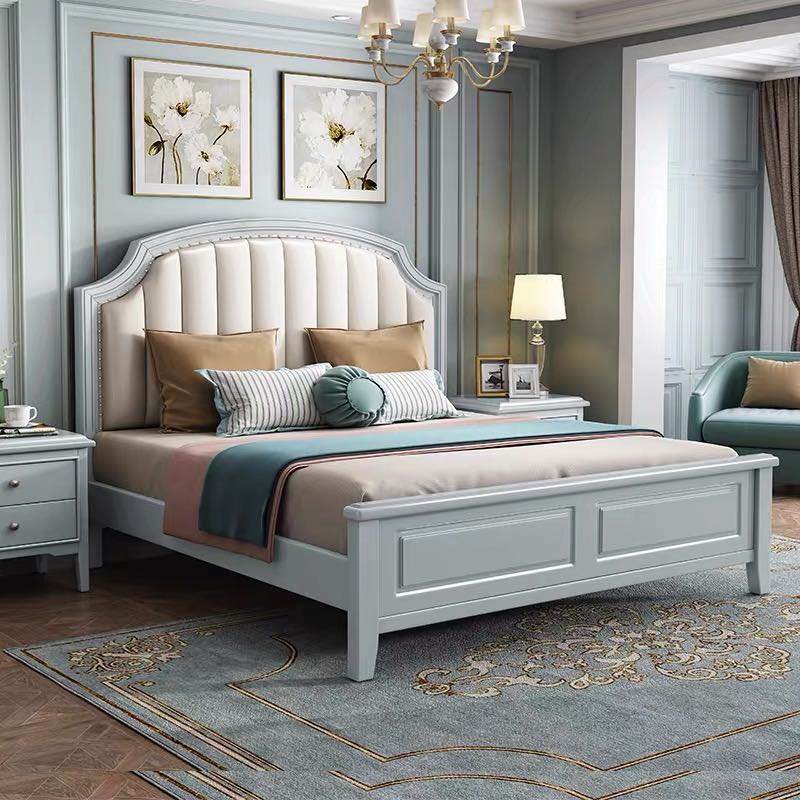 美式实木床1.8双人床公主床现代简约1.5米欧式床轻奢储物主卧婚床