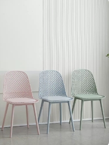 家用网红镂空椅北欧餐椅化妆椅洽谈椅子现代简约塑料椅透气靠背凳