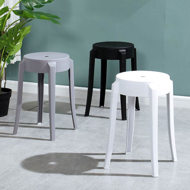 创意圆凳简约塑料凳子防滑凳餐桌凳彩色方凳大板凳椅子加厚圆凳子