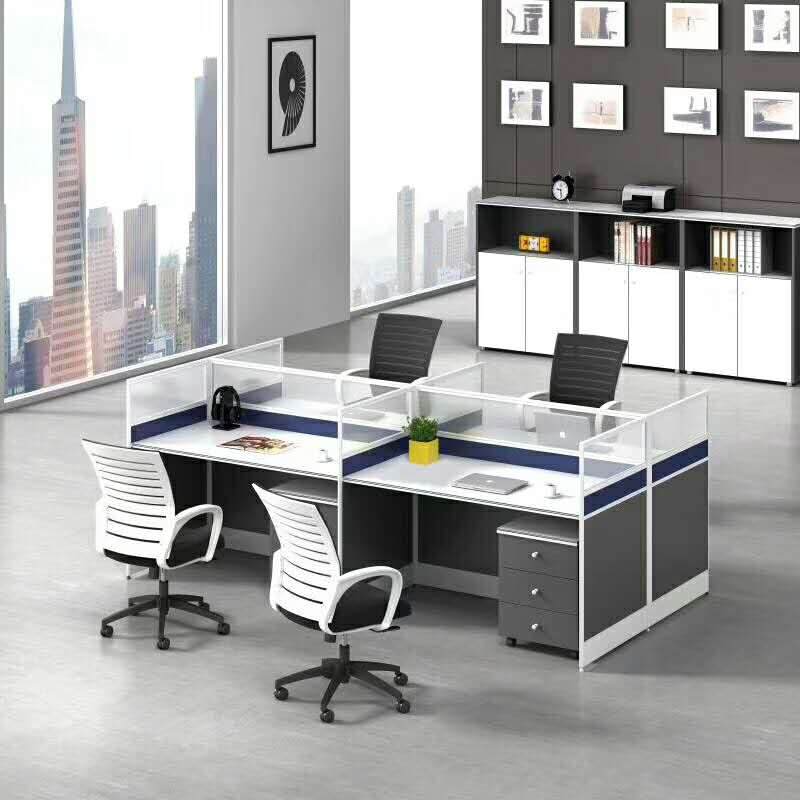 办公家具职员桌组合4/6人办公桌四人屏风工作位卡座隔断员工桌椅