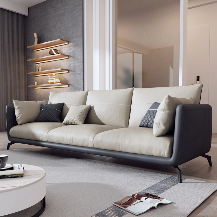 北欧科技布艺沙发客厅现代小户型三人四人位直排乳胶意式免洗沙发