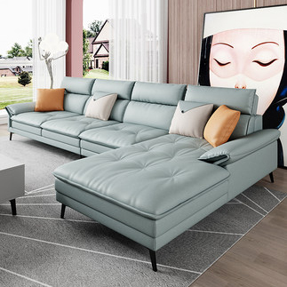 意式极简科技布羽绒布艺沙发客厅小户型现代轻奢北欧贵妃组合家具
