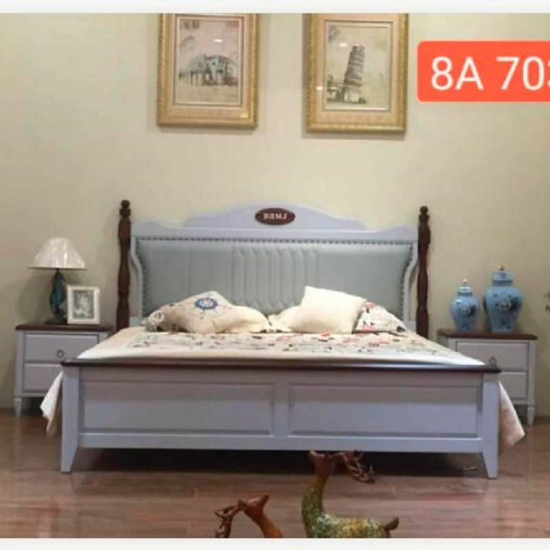 美式床1.8米主卧双人床橡木1.5米婚床现代简约实木床卧室轻奢家具
