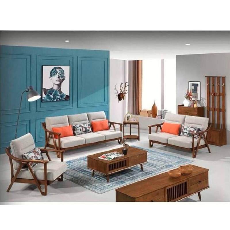 新中式轻奢沙发真皮 全实木简约客厅家具实木沙发橡胶木组合沙发