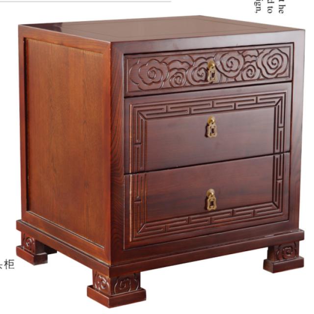 淳木世家中式古典家用床头柜经济型床边柜床边收纳柜子