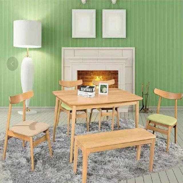 北欧实木餐桌 日式餐桌椅组合 橡木1.3米饭桌 长方形小户型桌子