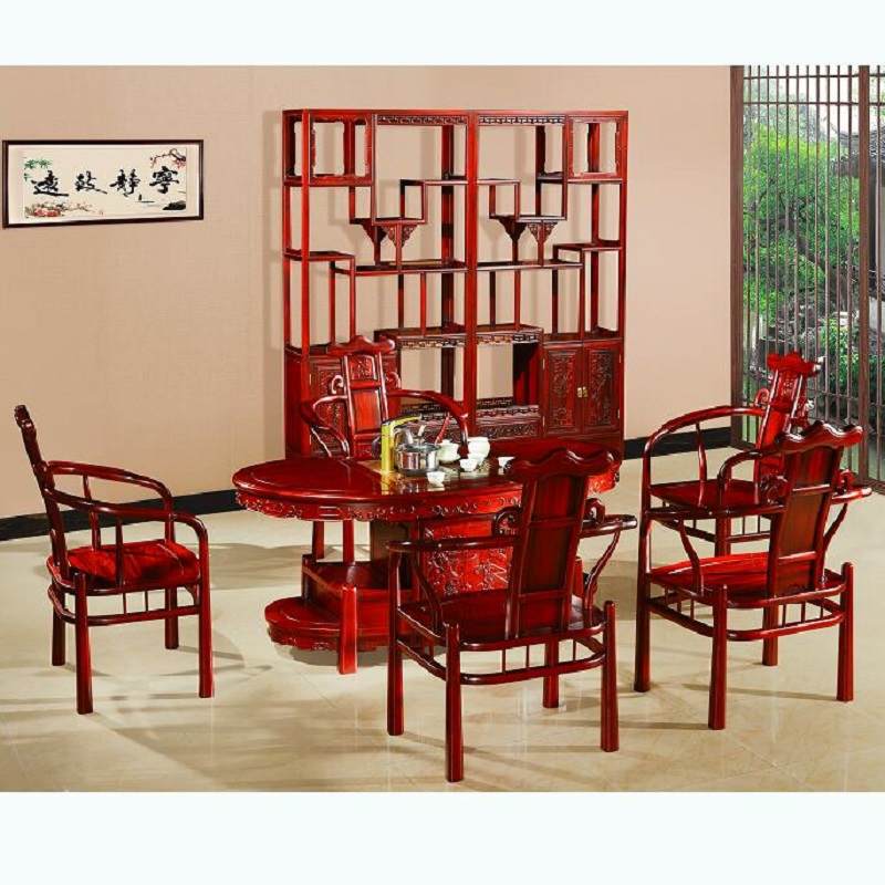 红木茶桌茶台南菲大红酸枝茶桌椅组合中式明清实木功夫茶几红木家具