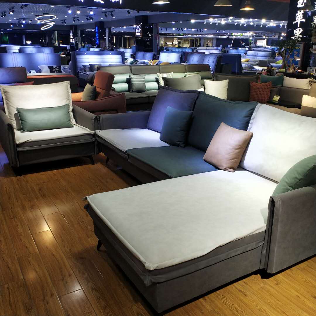 新中式实木沙发转角组合现代中式客厅大户型布艺可拆洗