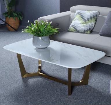 北欧简约现代金属茶几小户型客厅茶几长方形大理石茶桌创意桌子