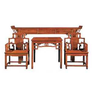 仿古家具中堂组合四件套供桌佛台实木太师椅香樟木八仙桌中式沙发椅
