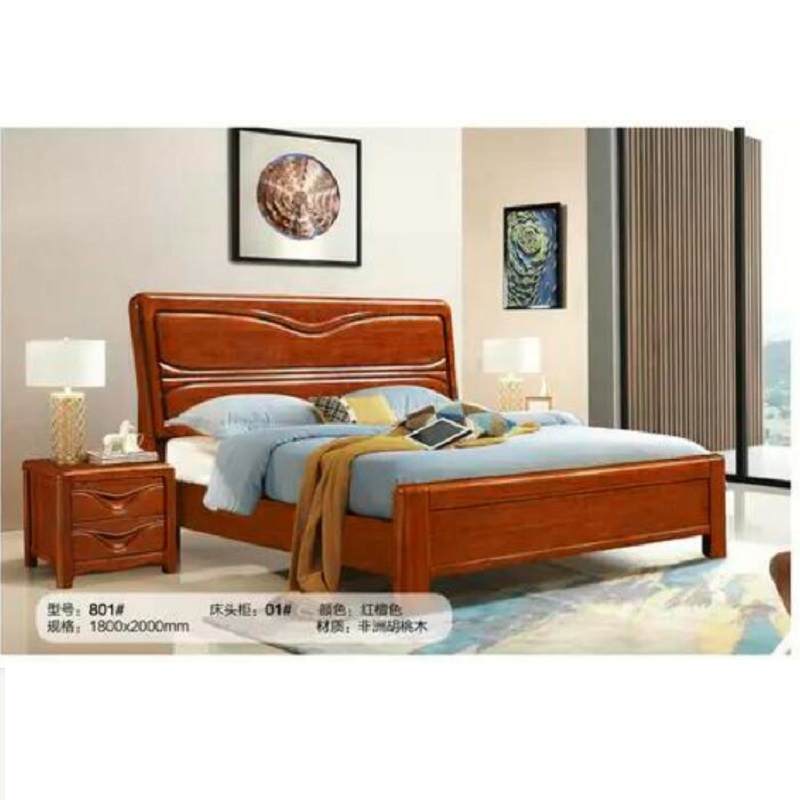 现代简约中式实木床1.8米双人床1.5米高箱储物床主卧婚床轻奢家具