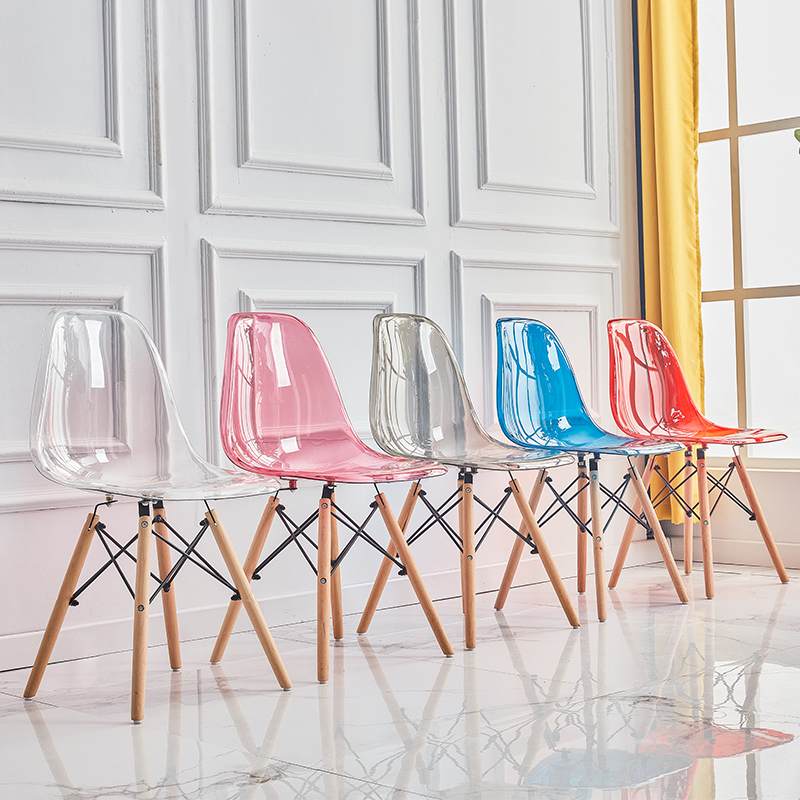 伊姆斯椅子现代简约家用靠背凳子北欧洽谈幽灵书桌椅透明塑料餐椅