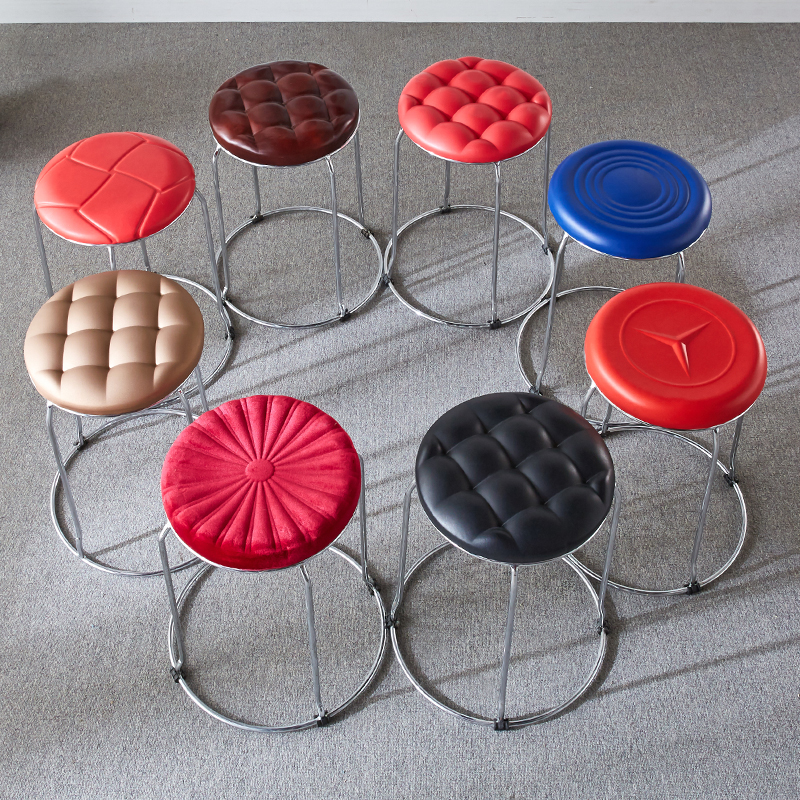 家用圆凳子塑料餐桌凳简约时尚高圆凳方凳加厚钢筋凳套凳特价包邮