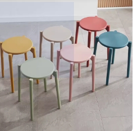 塑料加厚北欧成人凳子网红家用客厅圆凳备用可摞叠凳子塑料胶板凳