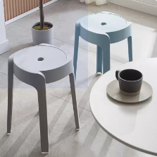 塑料凳子北欧家用简约高板凳餐桌可叠摞叠放加厚圆凳高凳胶椅子