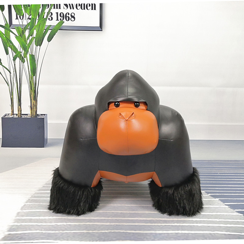 咔哒家居特色创意皮质大猩猩沙发装饰凳子设计师摆件节日礼物