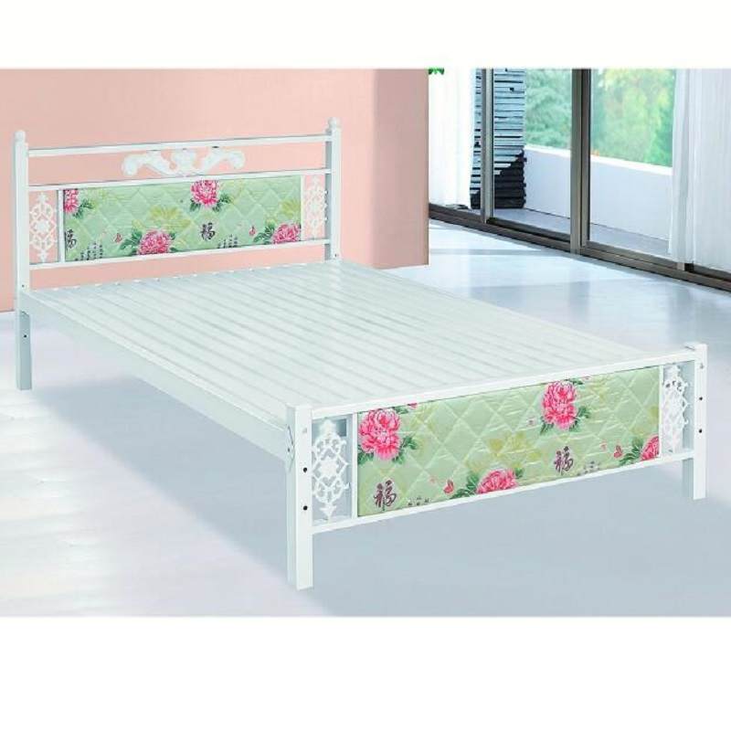 折叠床铁艺床加固四折床便携午睡床单人双人床1.2米1.5米木板床