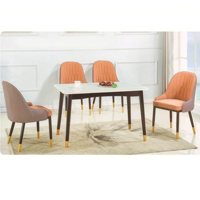 咖啡桌北欧实木餐桌椅组合轻奢长方形饭桌家用小户型玻钢石桌子
