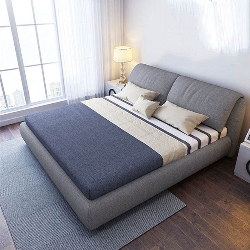 北欧1.8米双人床 轻奢网红软床 软靠可拆洗 储物布床