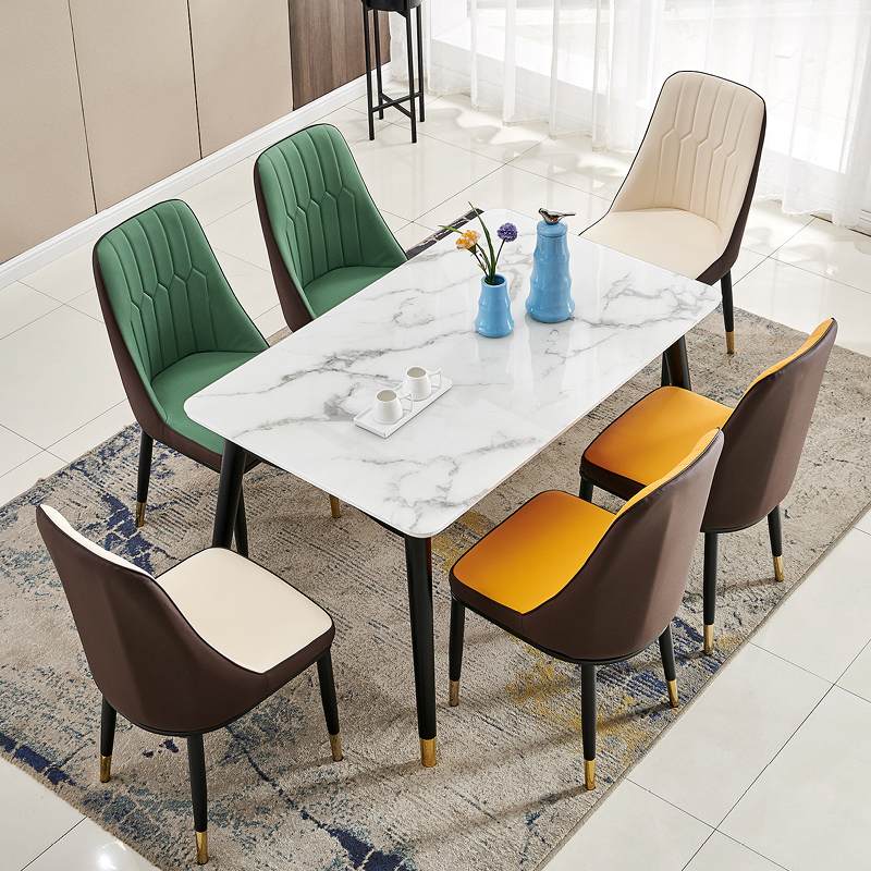 北欧轻奢实木餐桌椅组合小户型4人6人餐桌简约现代家用长方形饭桌