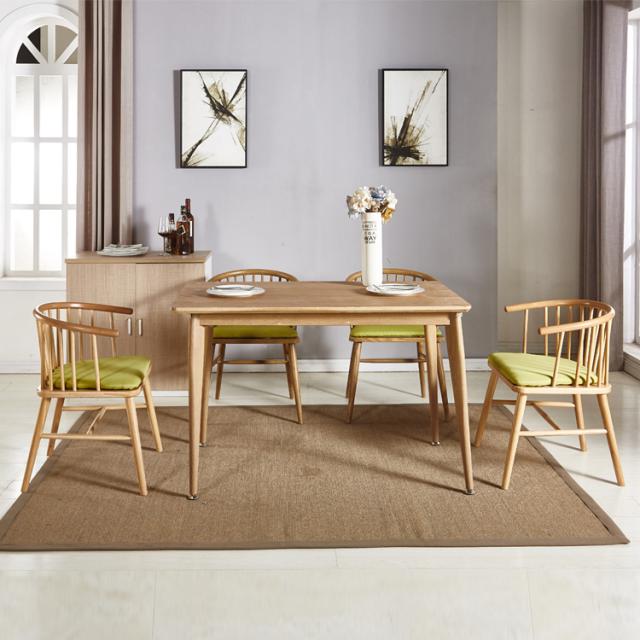 北欧原木色主题现代简约餐厅家用洽谈桌会议桌饭桌小户型