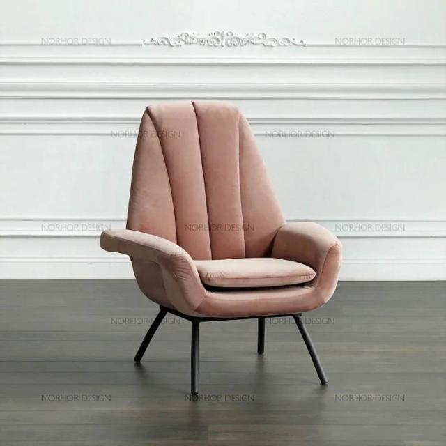 简约现代休闲沙发欧式创意休闲椅大师艺术单人沙发简易布艺软包椅